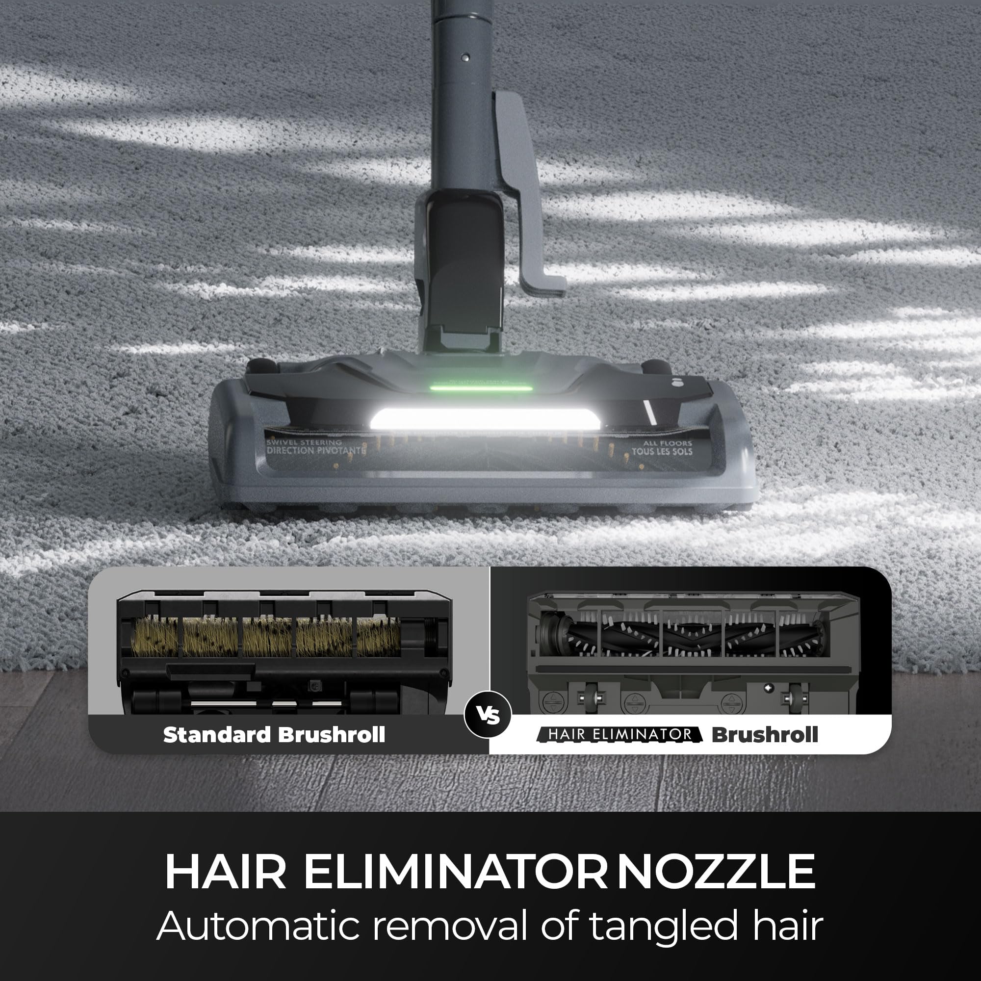 Hair Eliminator brushroll on Kenmore BC3006 removes pet hair efficiently.
