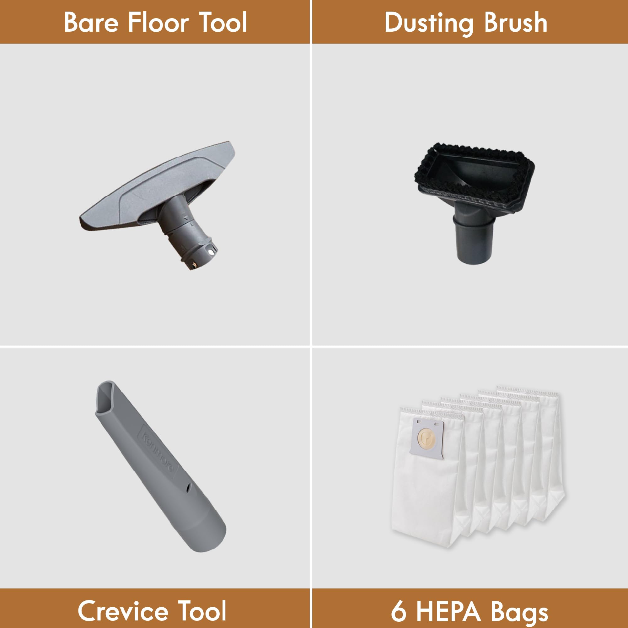 Kenmore BC4040 attachments toolset includes brushes and crevice tools