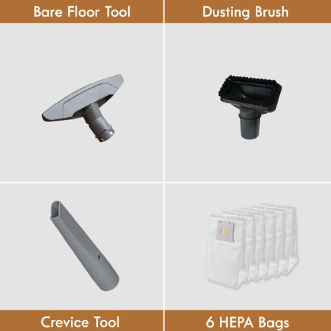 Kenmore BC4040 attachments toolset includes brushes and crevice tools