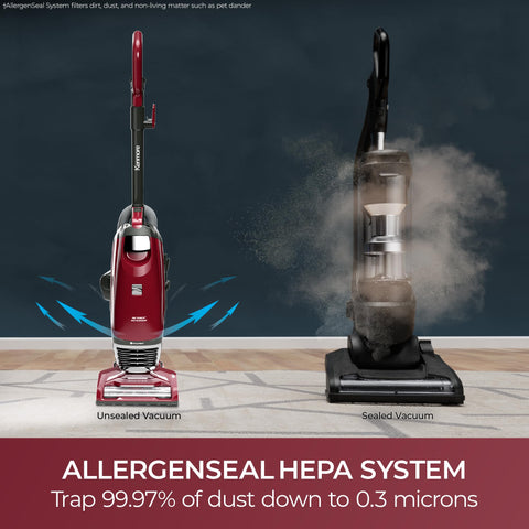 Kenmore BU3040 Intuition upright vacuum side view ideal for stairs and tight spaces