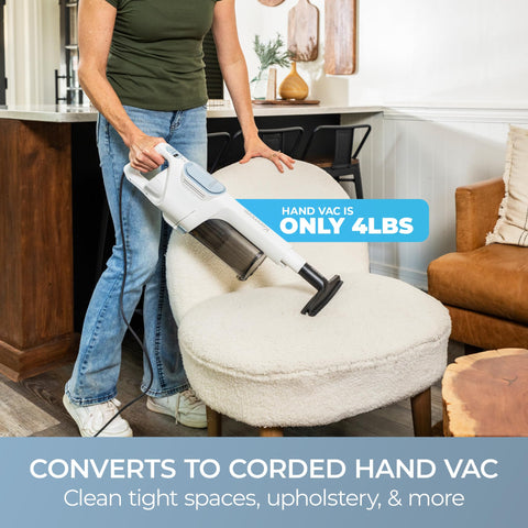 Kenmore CS2015 extended reach wand helps access hard-to-reach areas.