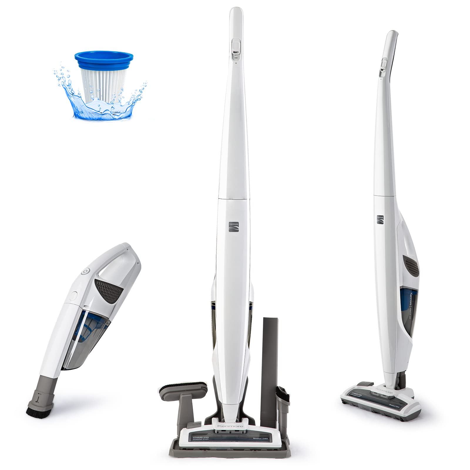Kenmore DS1030 cordless stick vacuum for quick daily floor cleans.