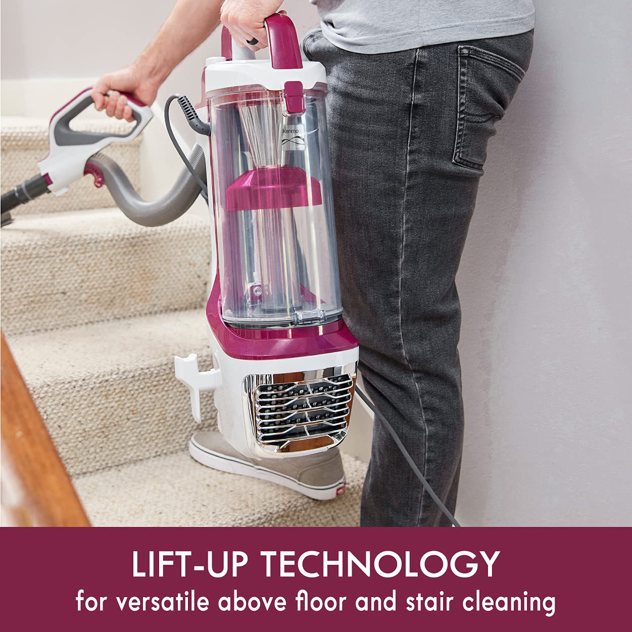 Kenmore DU5092 2-motor suction delivers deep carpet and hard floor cleaning.