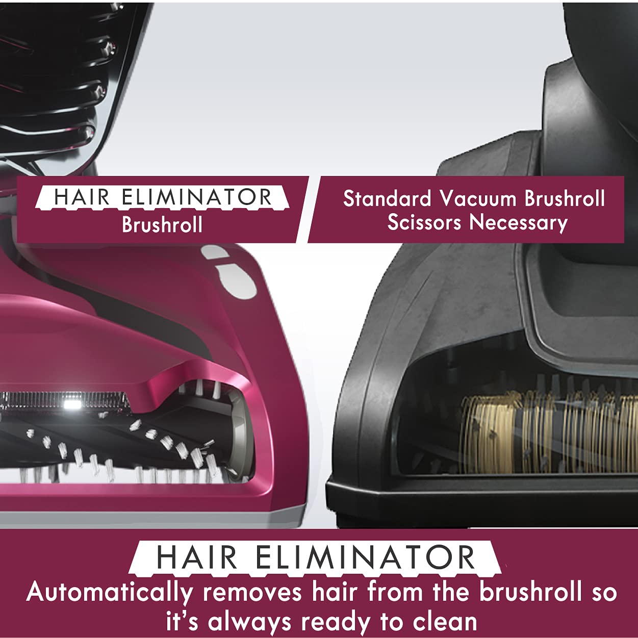 Kenmore DU5092 hair-eliminator-brushroll removes hair while you clean.
