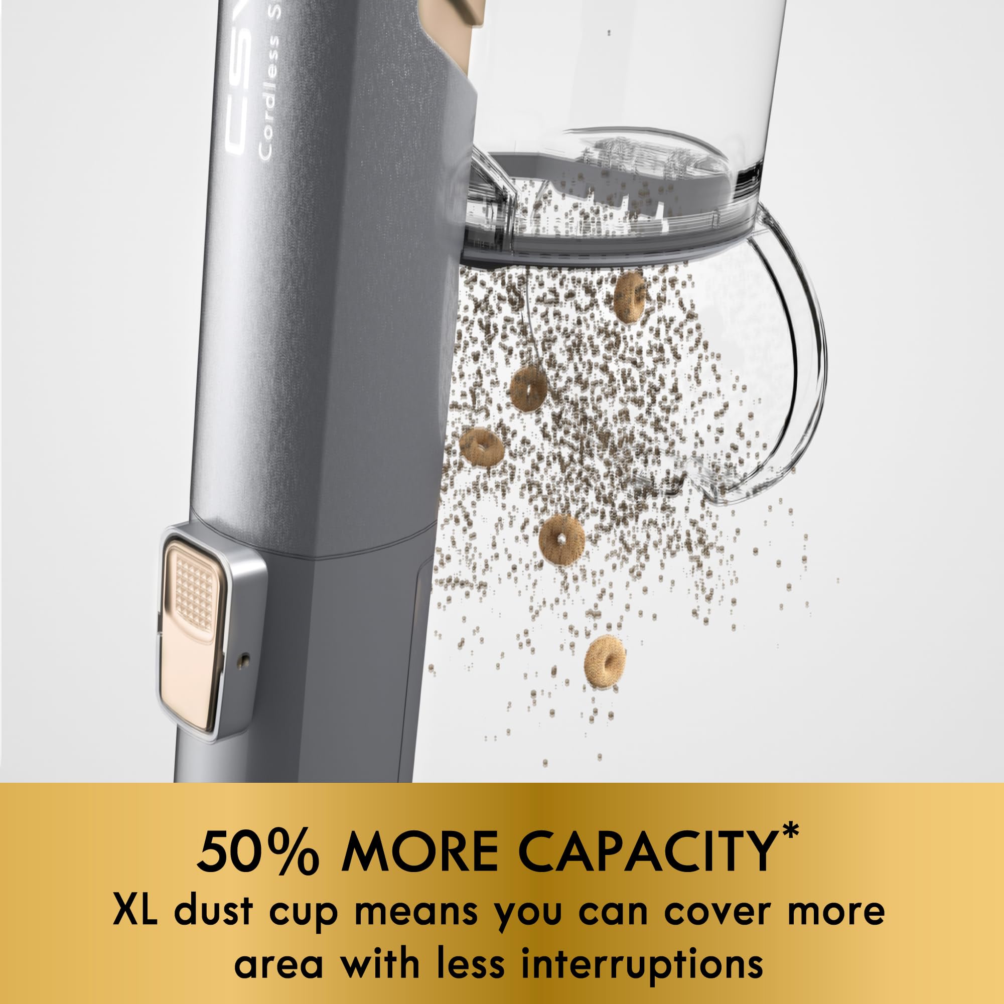 Kenmore Elite DS4095 1L dust cup lets you clean longer between empties.