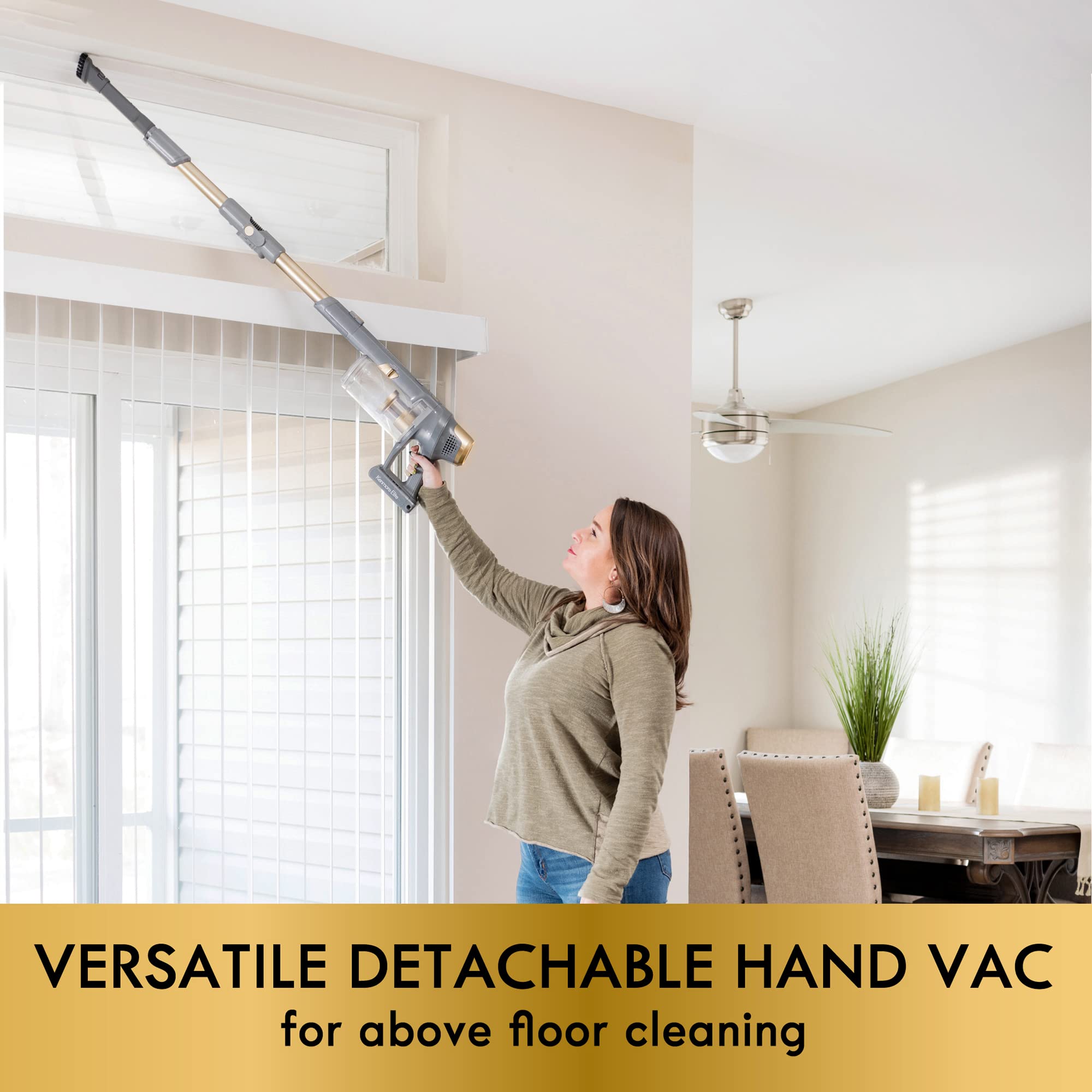 Kenmore Elite DS4095 converts to handheld for above-floor cleaning.