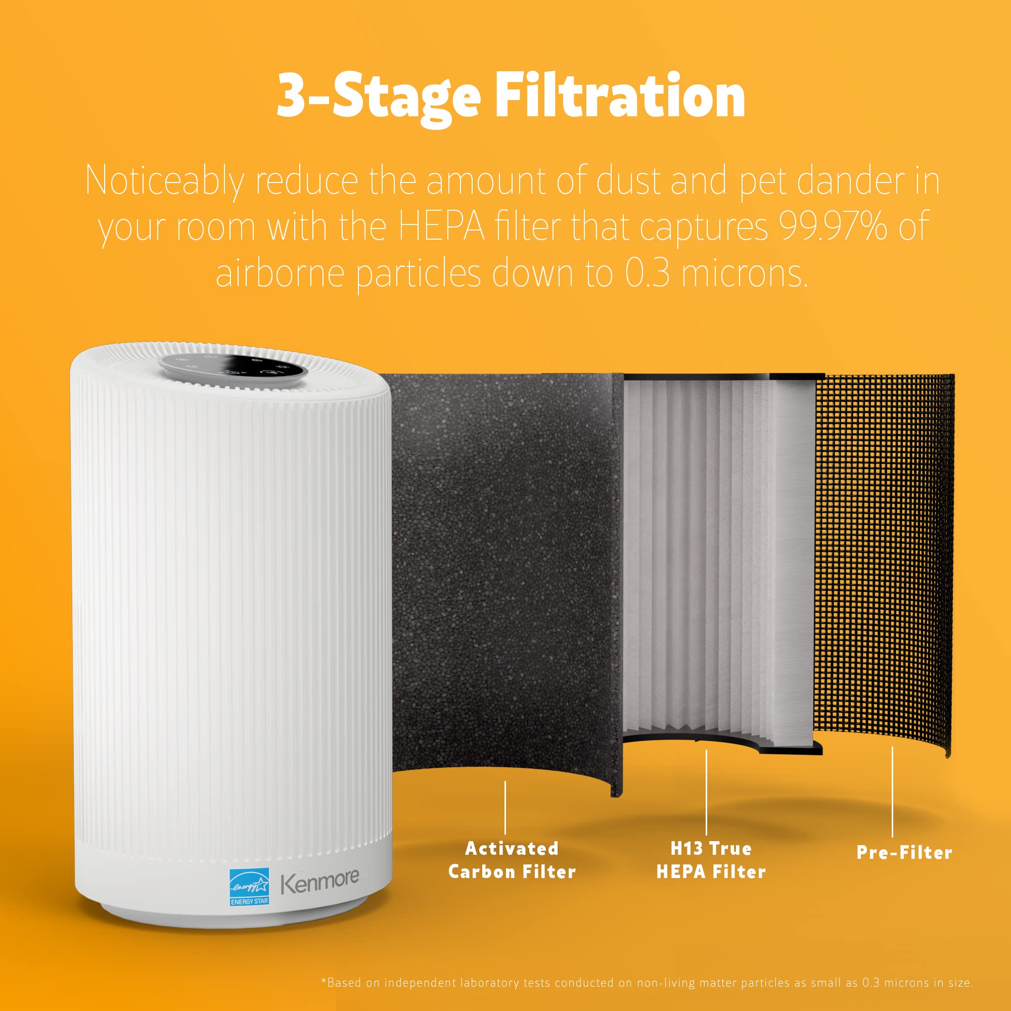 Kenmore KF170 H13 filter out of box shows ready-to-install replacement option