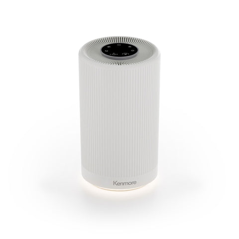 Kenmore PM1005 air purifier front view showing compact design and clean lines for living spaces