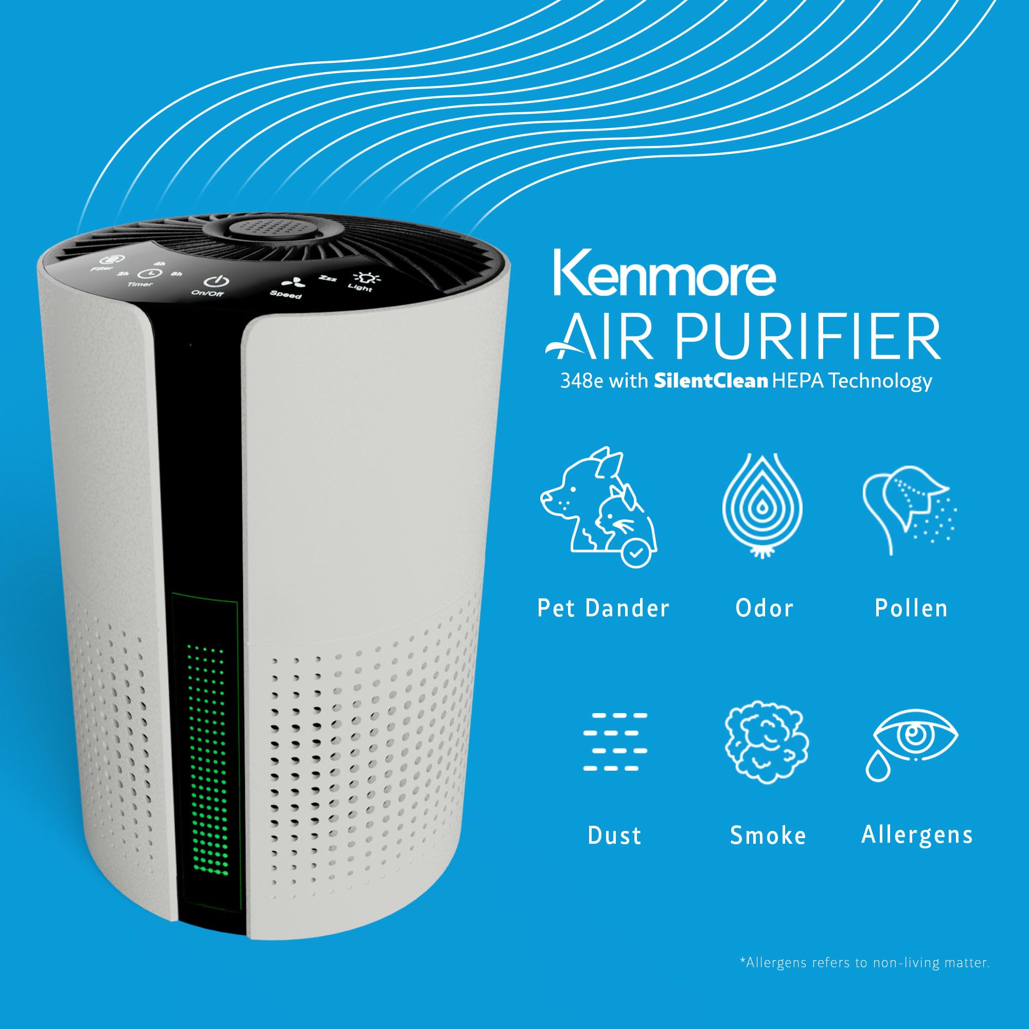 Close-up of True HEPA filter inside Kenmore PM1010 for efficient particle capture.