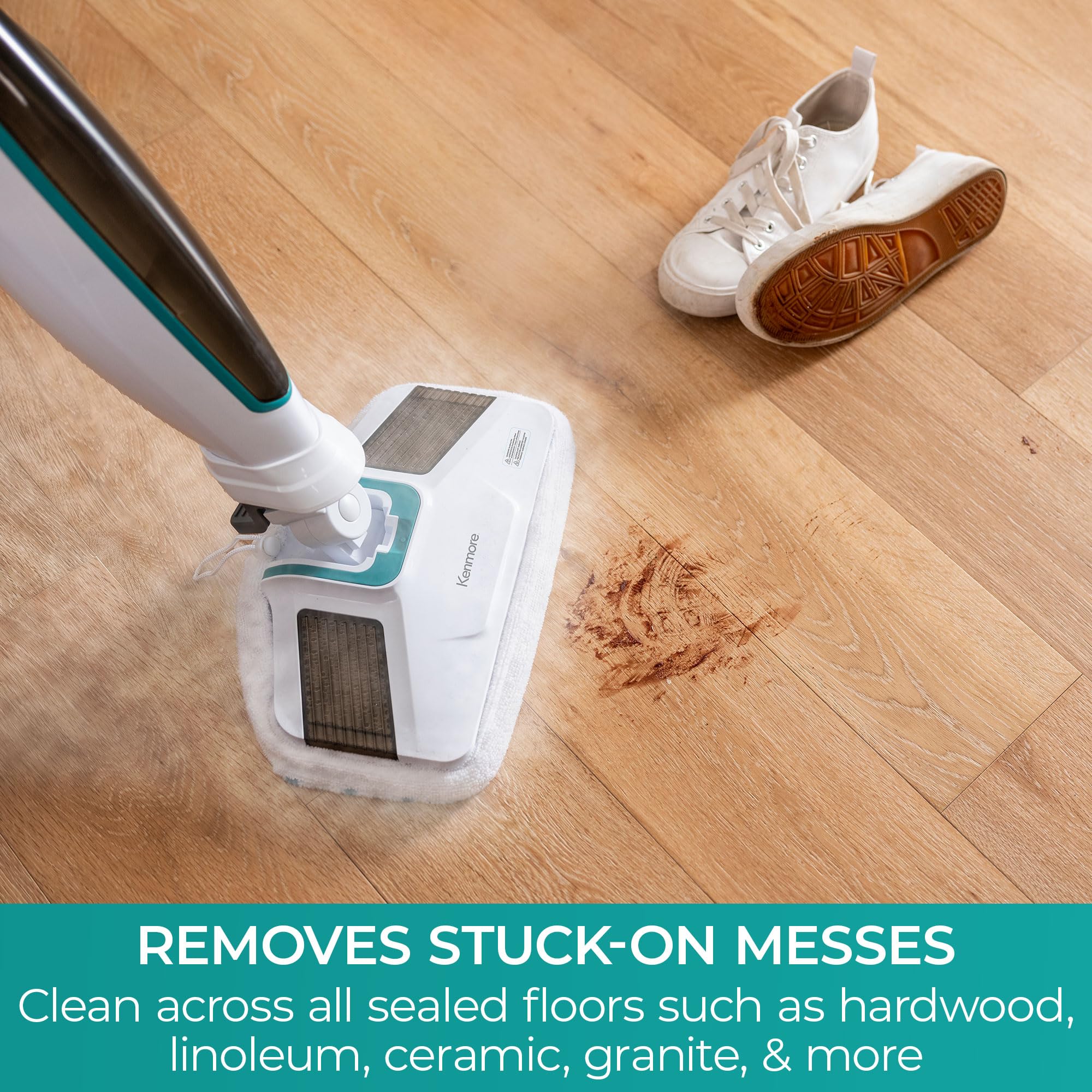 Kenmore SM2060 S200 steam release closeup illustrating effective chemical-free cleaning action.