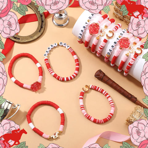 Kenning Derby pink floral bead bracelet adds feminine charm to outfits.