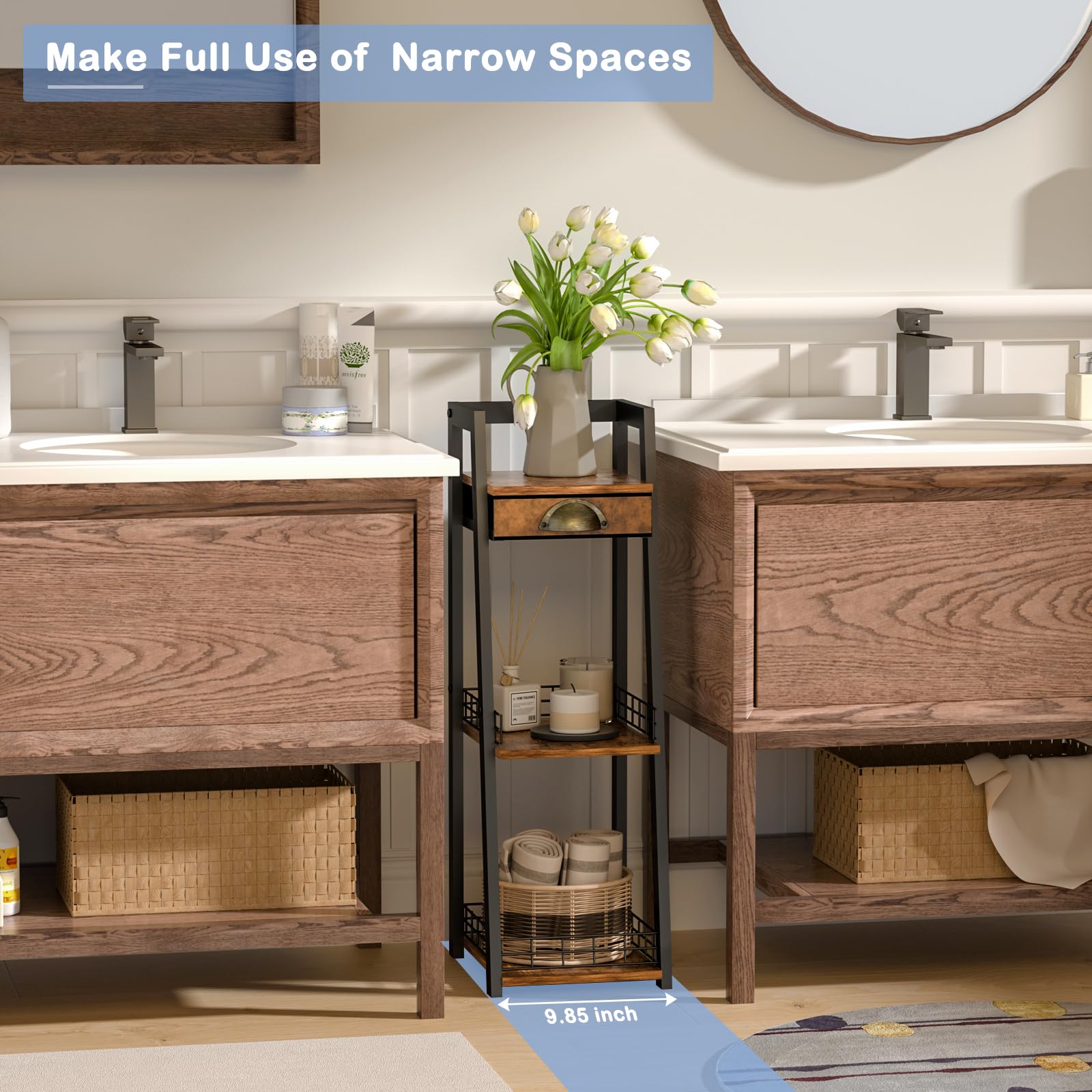 Keomaisyto freestanding shelf in living room, versatile storage solution.
