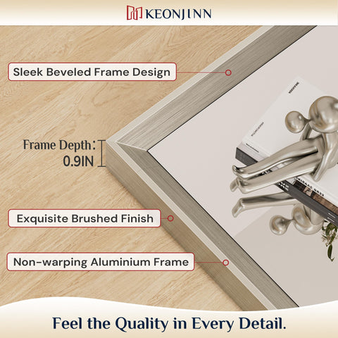 Keonjinn beveled rectangle frame mirror adds sleek, contemporary bathroom style.