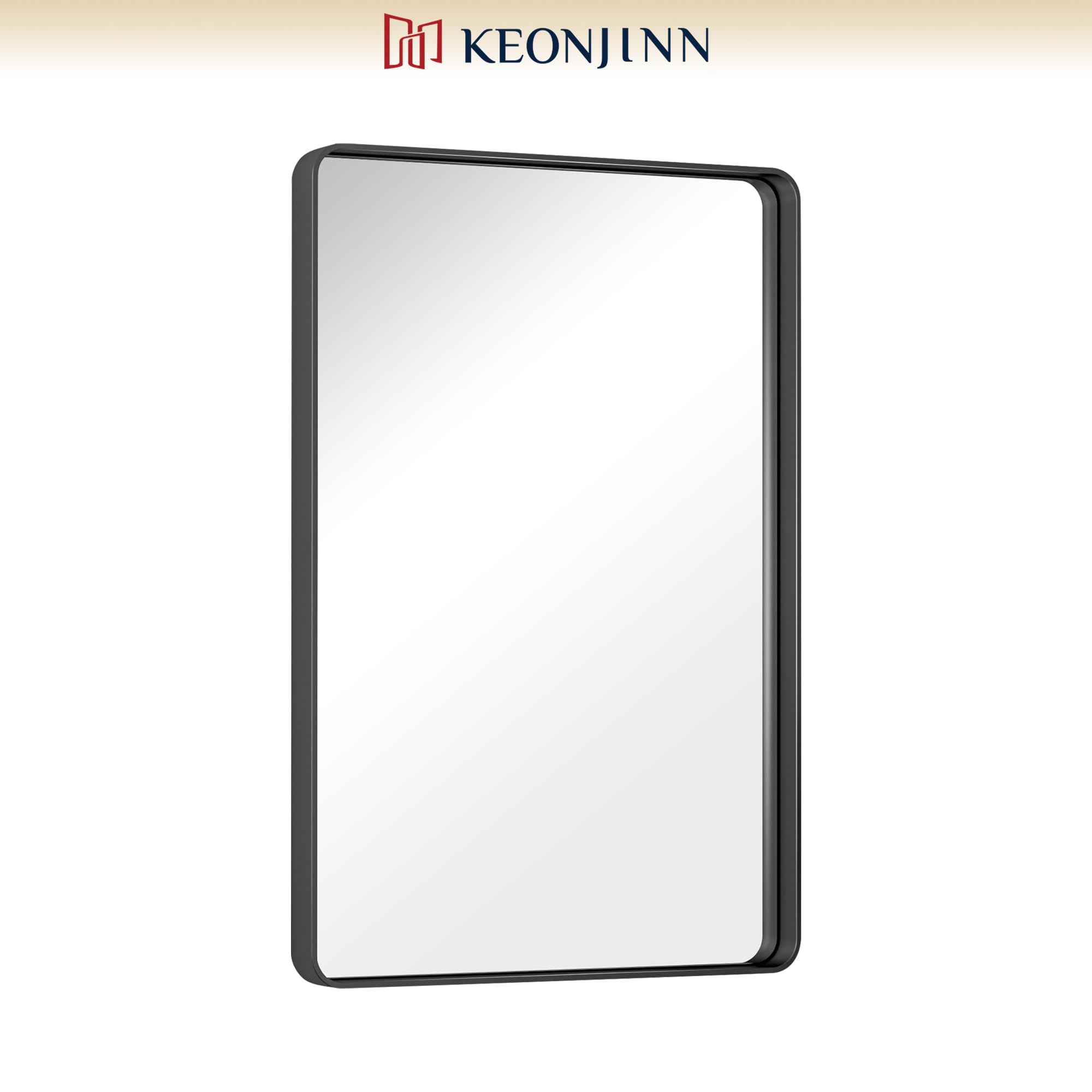 Keonjinn black vanity mirror elevates bathroom aesthetics with timeless style.