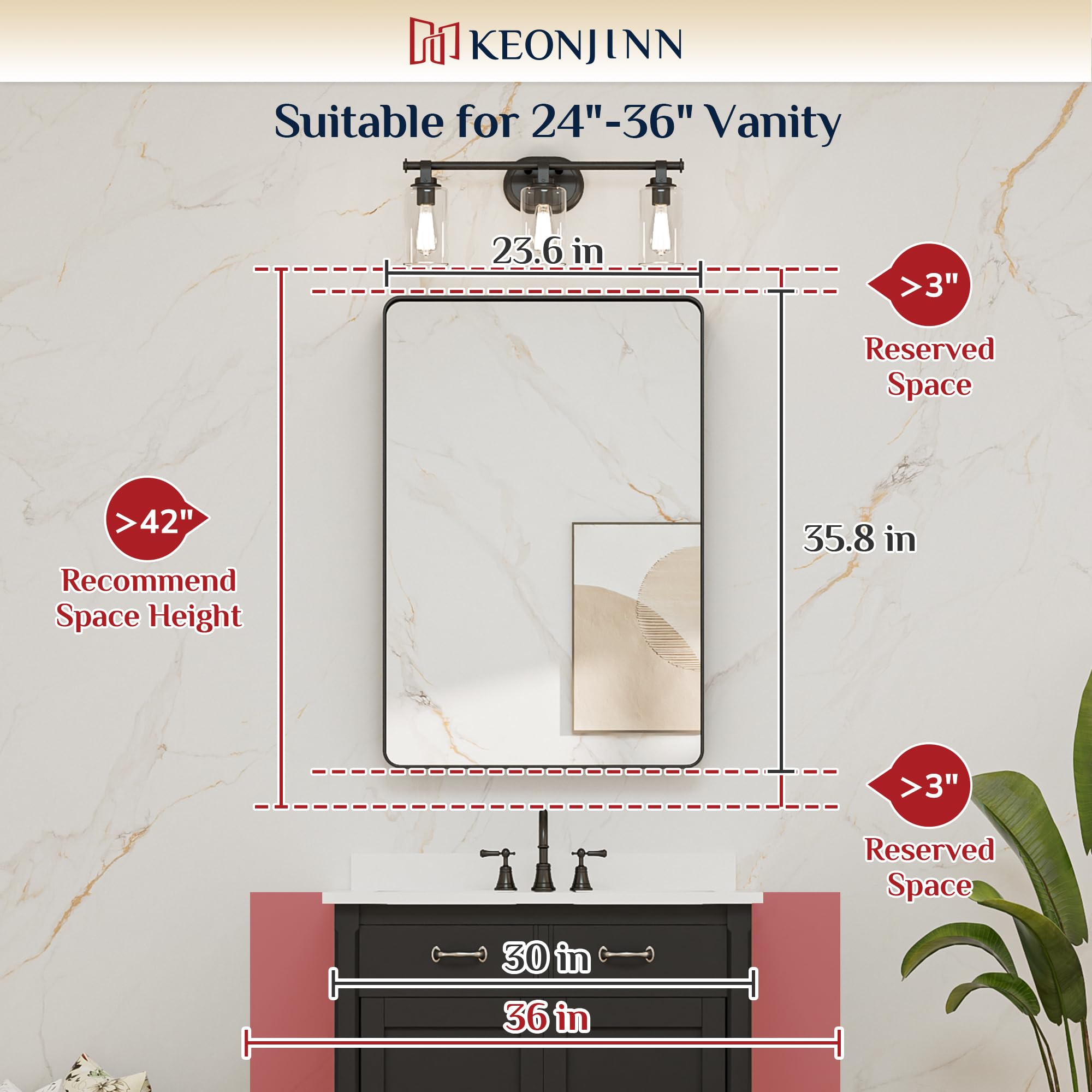 Keonjinn French cleat mounting system ensures a secure wall mount.
