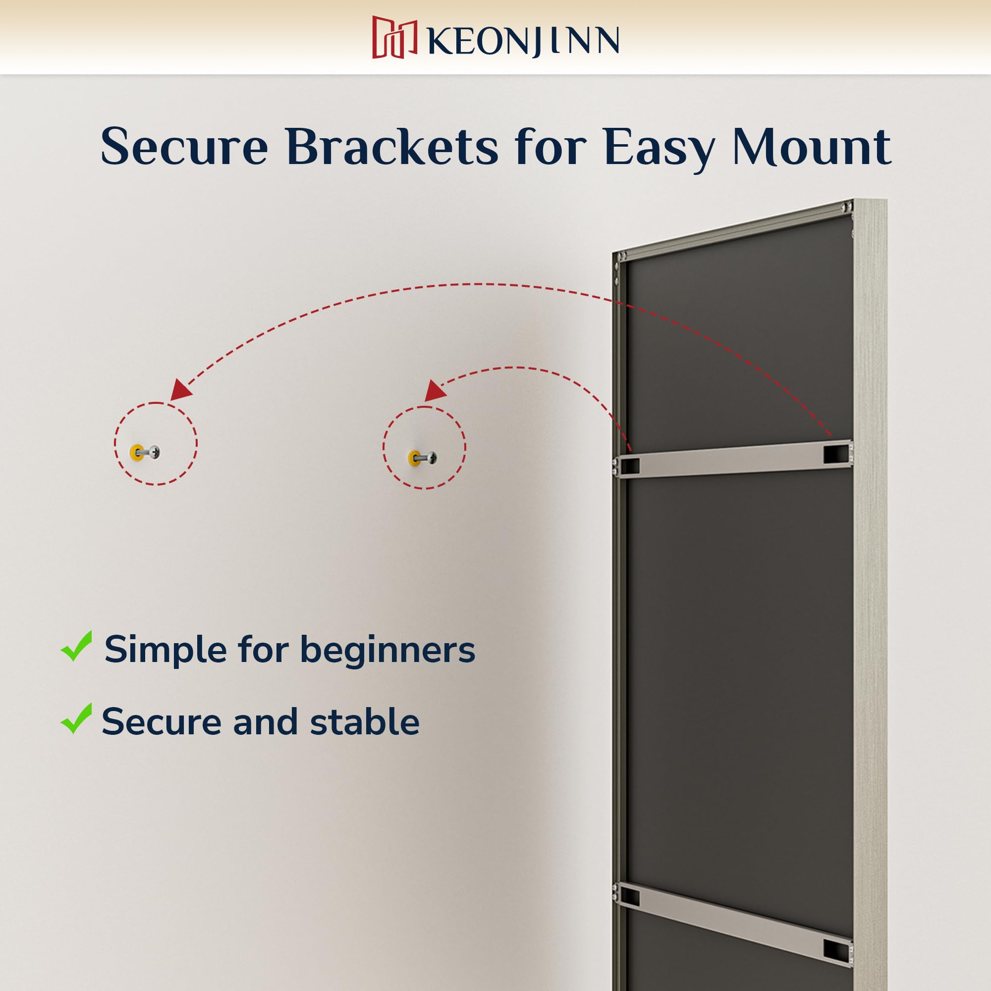 Keonjinn secure packaging protects the mirror during transit.