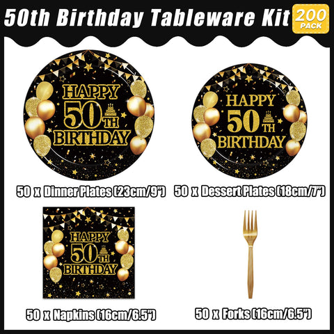 Kepeel 50th birthday dessert plates for festive treats and stylish celebrations.