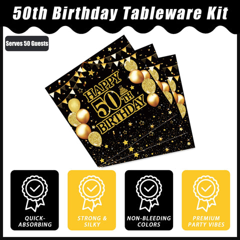 Kepeel 50th birthday forks offer sturdy cutlery for easy serving.