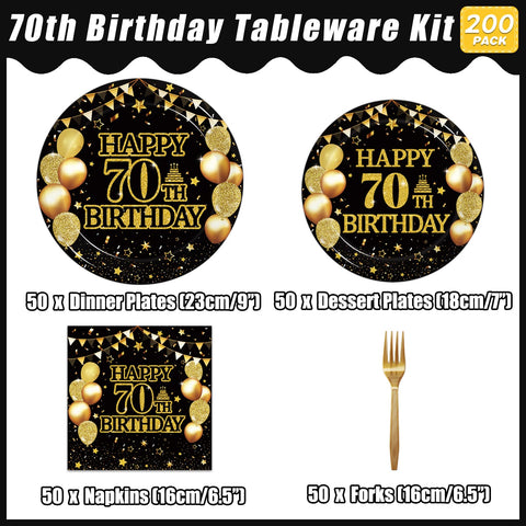 Kepeel 7-inch dessert plates in black and gold, perfect for dessert courses and theme cohesion.