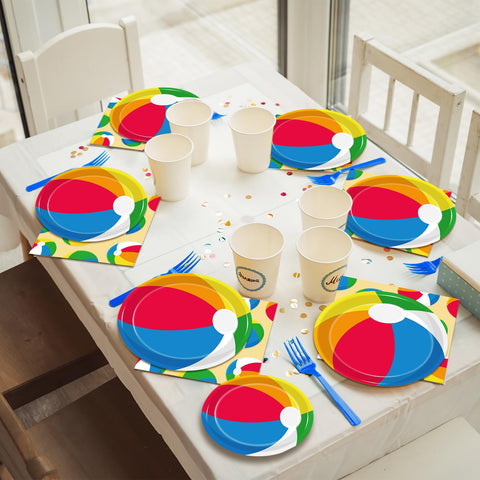Kepeel beach-ball-design plates creating a playful summer vibe