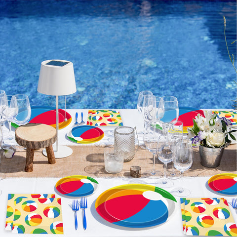 Kepeel beach party tableware setup showing complete entertaining package