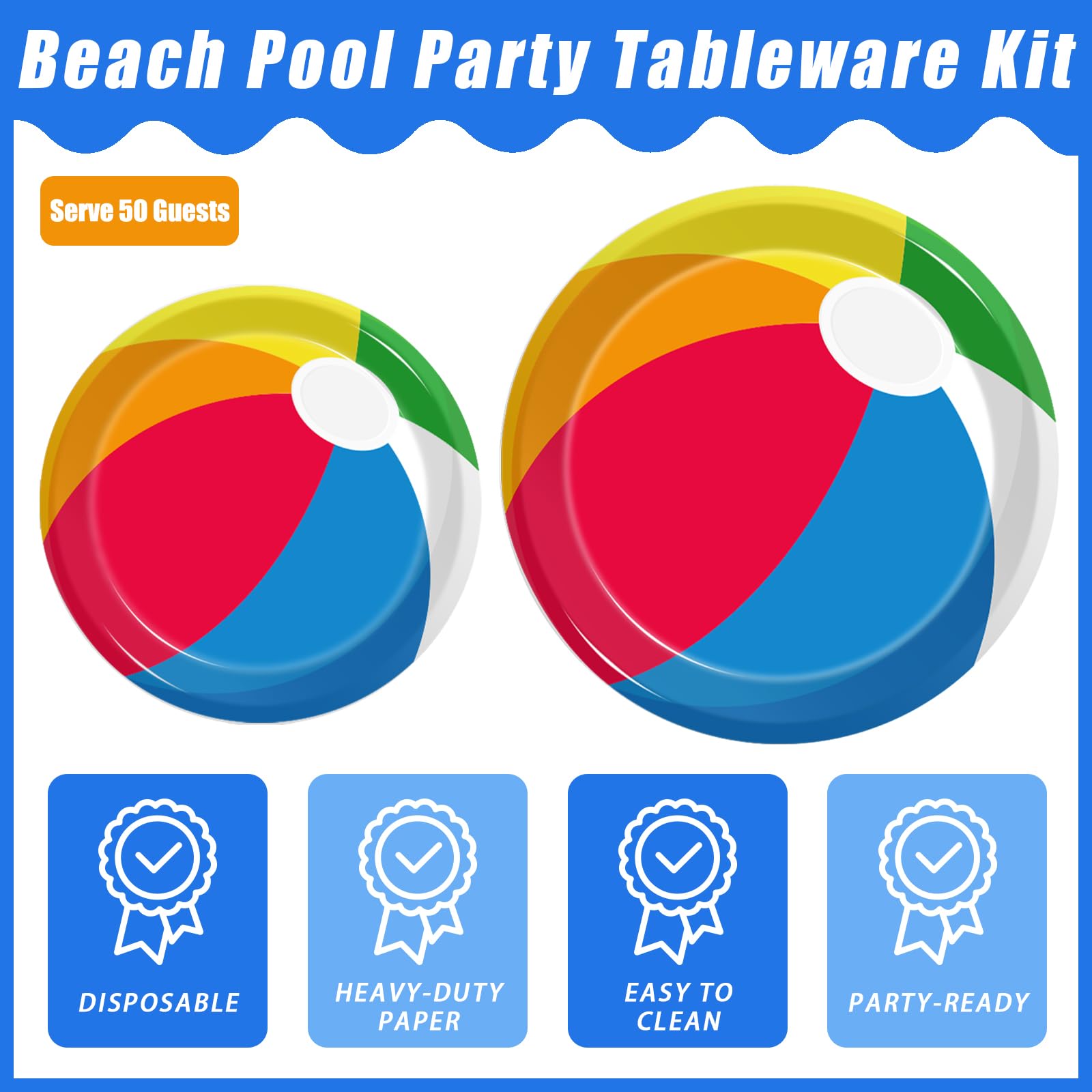 Kepeel summer pool party napkins providing quick cleanup and color