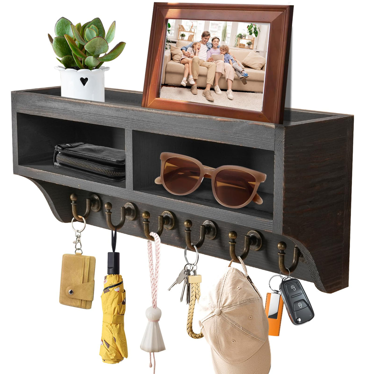 KERESUEDO key holder wall mount with six hooks for organized entryway.