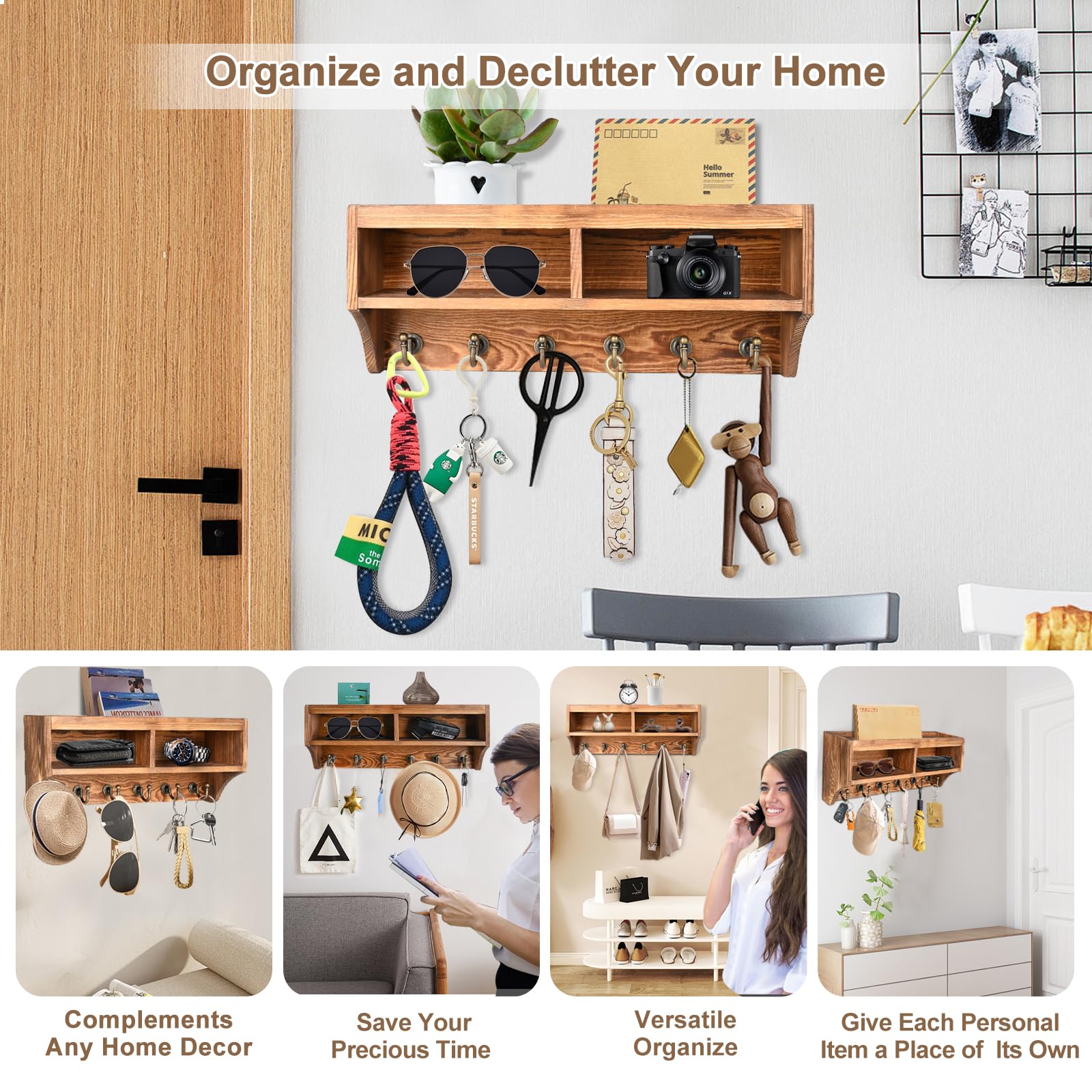 KERESUEDO mail organizer wall mount helps keep letters tidy and within reach
