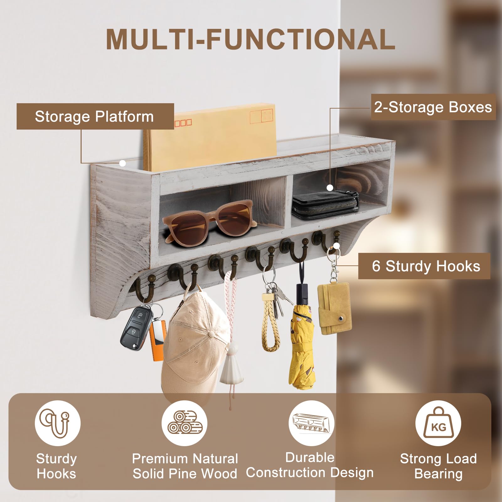 KERESUEDO storage boxes hold sunglasses and small items within reach.