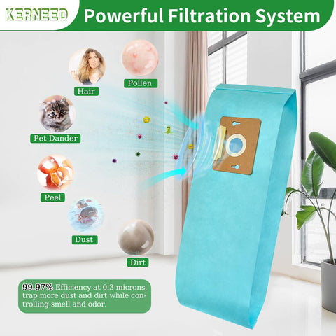 Kerneed 12-pack Type F bags provides value and ongoing replacements.