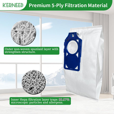 Kerneed 8-pack S30D HEPA bag for Simplicity Synchrony easy install and filtration