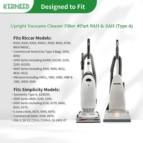 Kerneed 8-pack Type A HEPA bags featuring five filtration layers for enhanced dust capture.