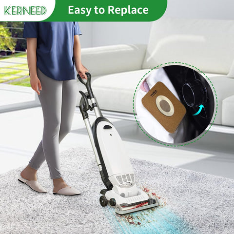 Kerneed 8-pack Type A HEPA bags in a value pack for long-term, leak-resistant use.