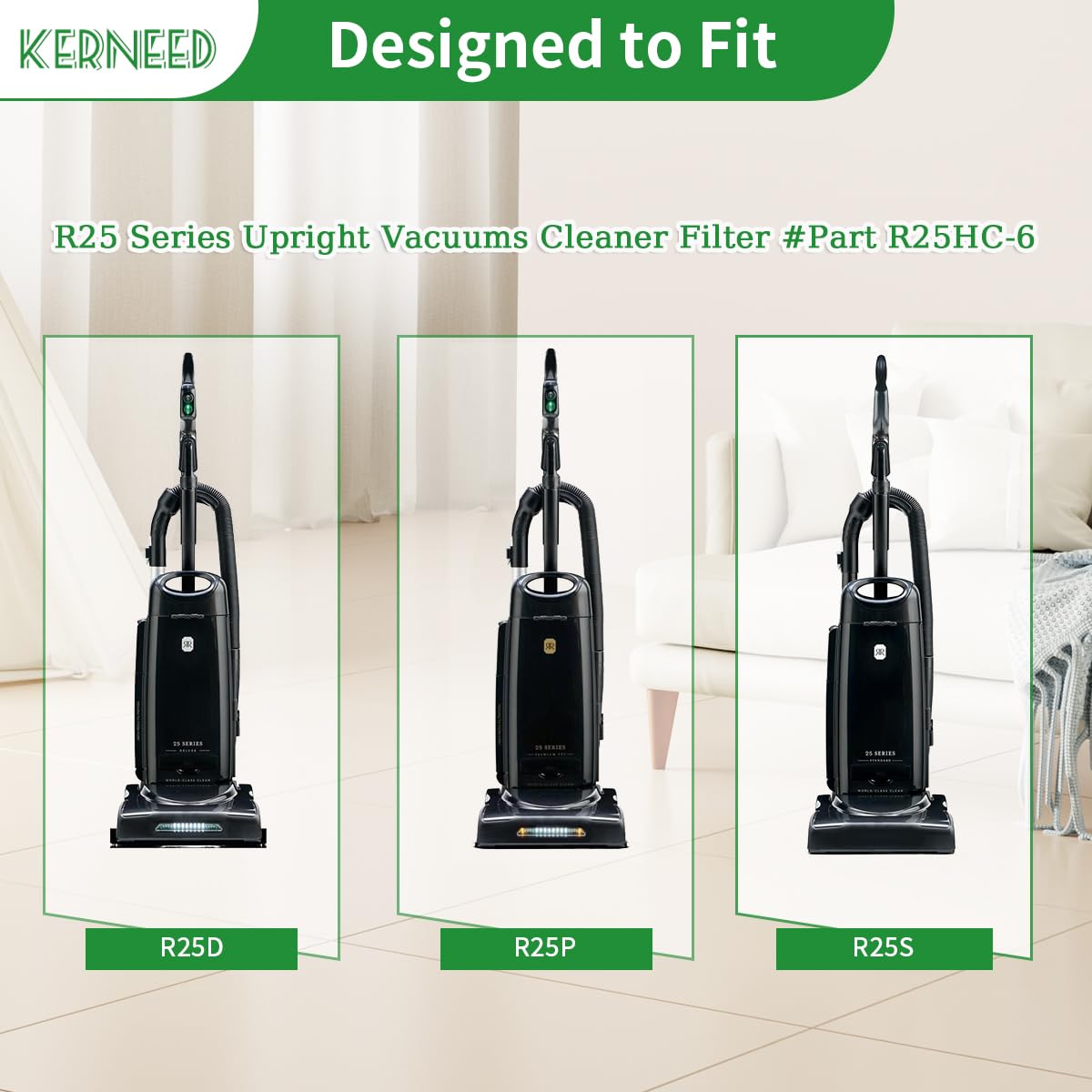 Kerneed Riccar R25 bag with self-sealing collar for mess-free bag changes