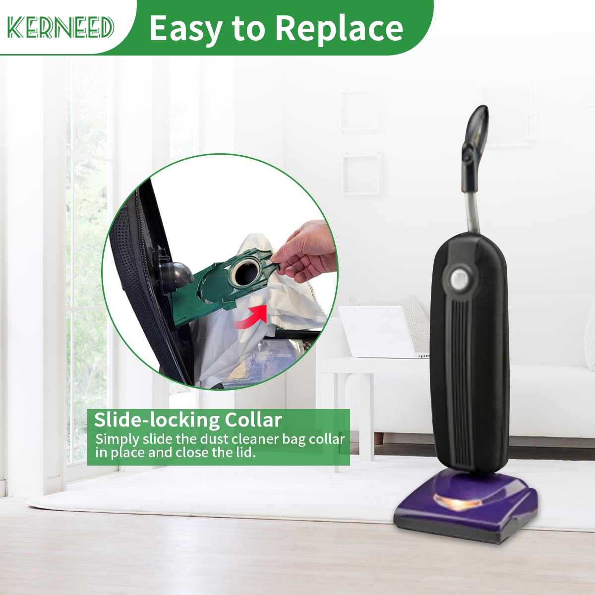 Kerneed RLH6-compatible models note helps verify fit with Riccar and Simplicity vacuums.
