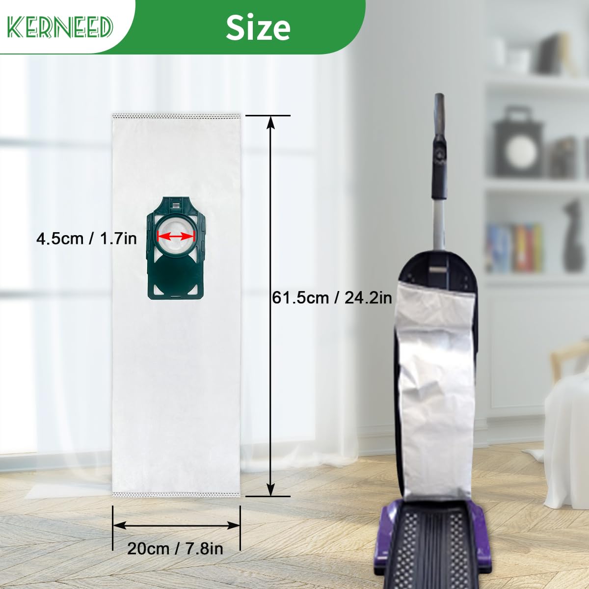 Kerneed RLH6 easy-install slide-lock collar enables fast bag changes.