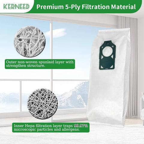 Kerneed RLH6 bags improve cleaning efficiency and reduce dust buildup.