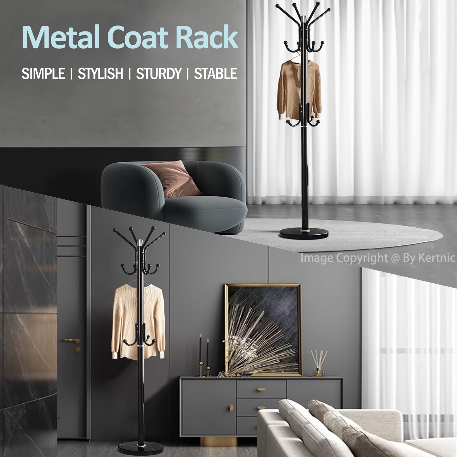 Kertnic steel frame offers durable, smooth finish and long-lasting support.