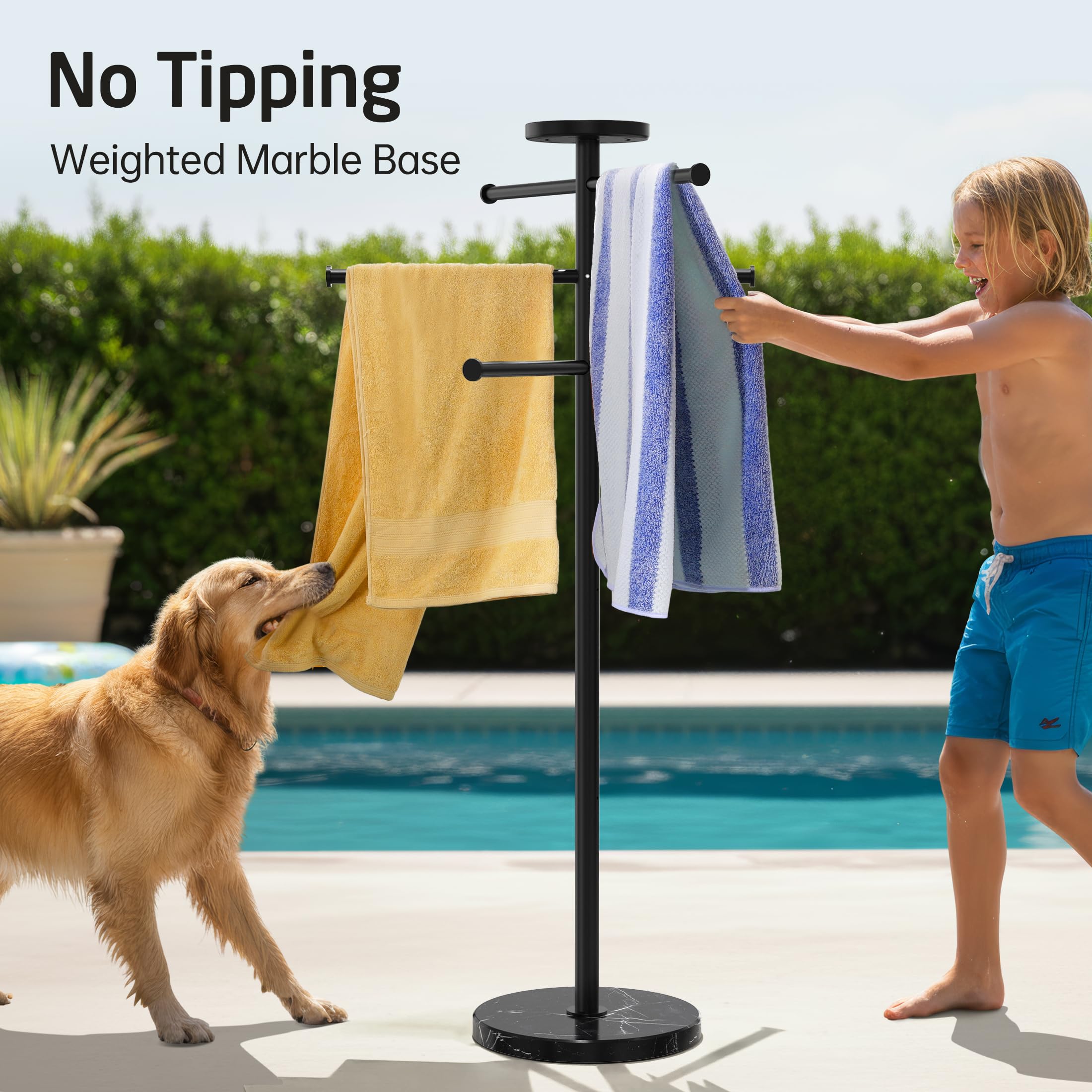 KES heavy marble base provides wind resistance and stability