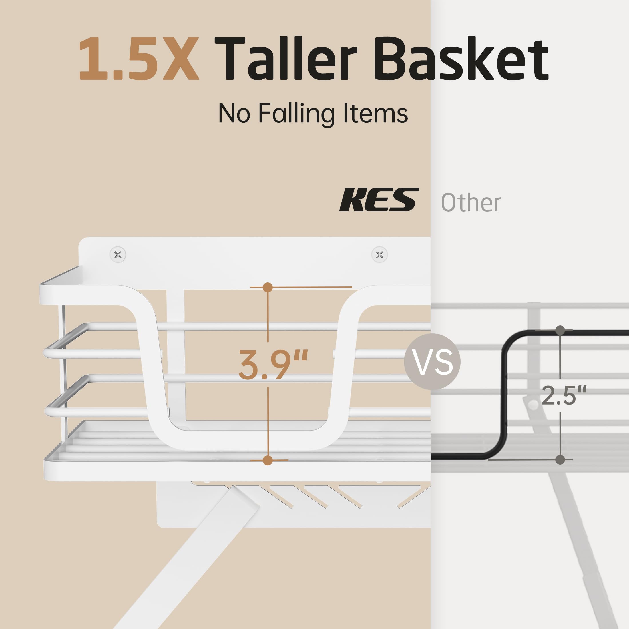 KES rust-resistant powder finish guards against wear