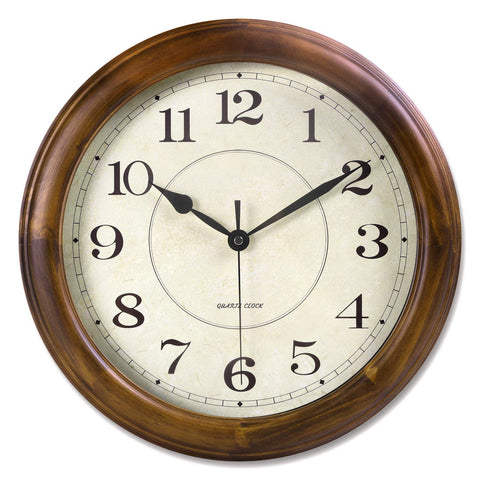 Kesin wall clock wood 14 inch front dial for clear readability in every room.