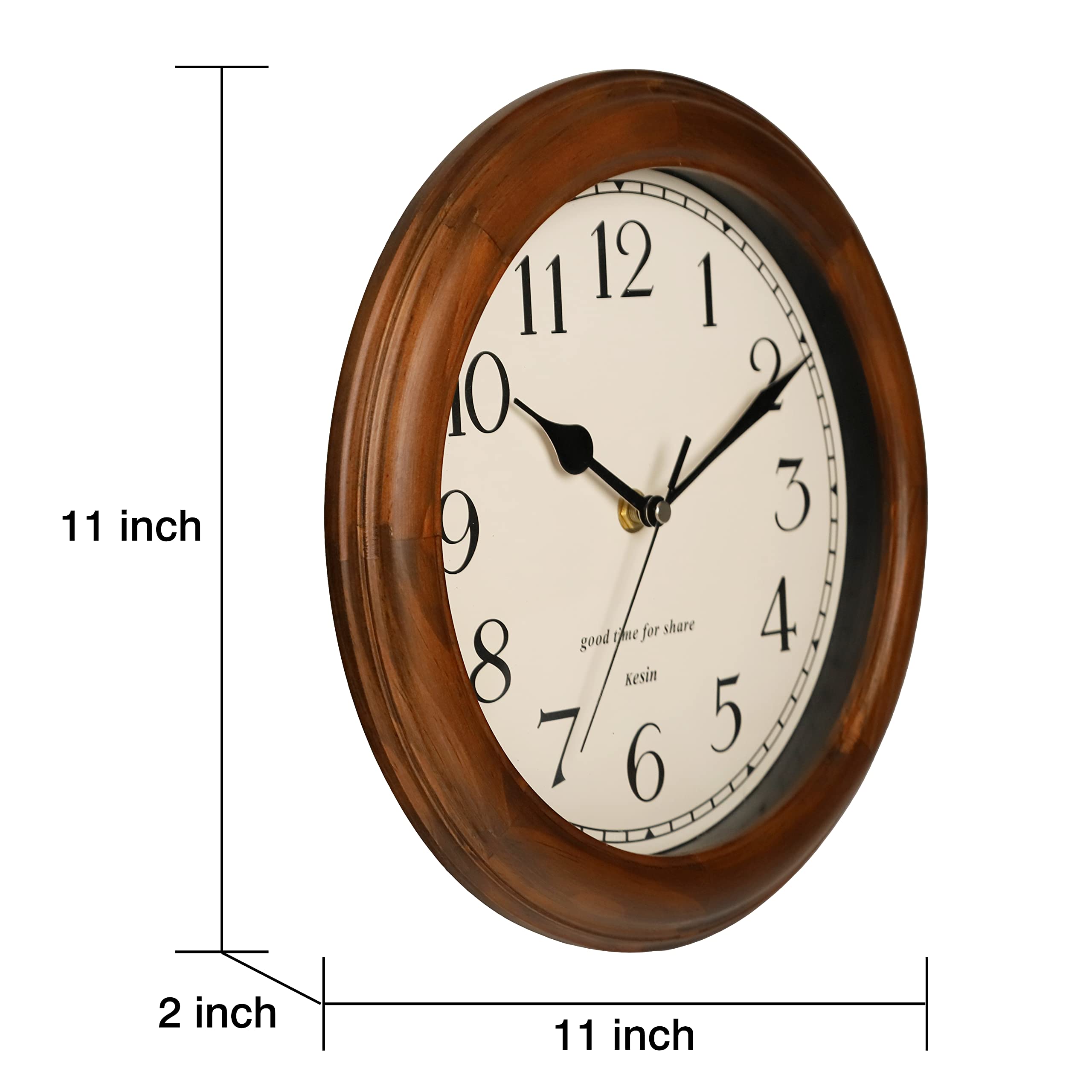 Kesin wooden wall clock back slot and hook for simple installation.
