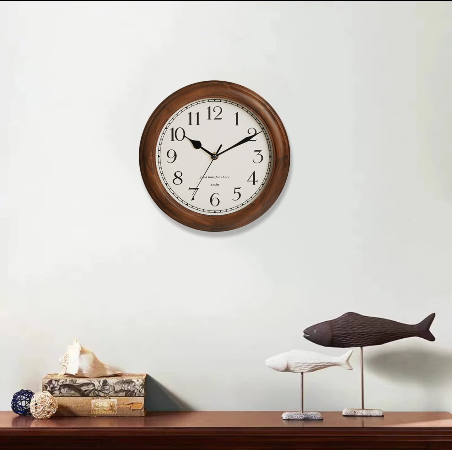 Kesin wooden wall clock silent movement for a peaceful room environment.