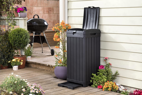 Keter Baltimore resin construction resists moisture and wear outdoors.
