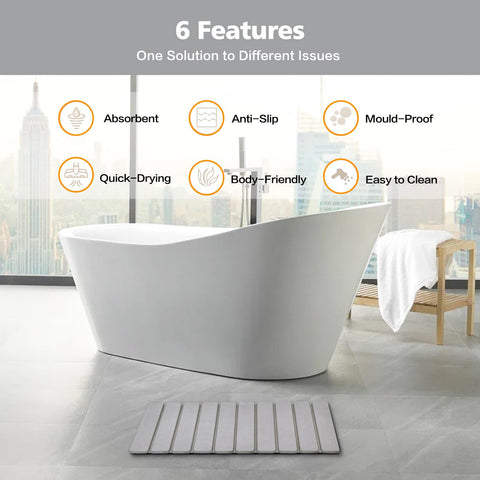KEYCHAD quick-dry stone mat dries quickly, reducing puddles on bathroom floors