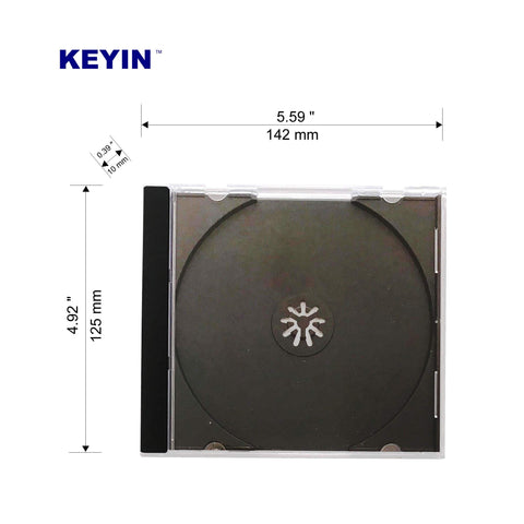 KEYIN black CD jewel case interior with removable tray for artwork