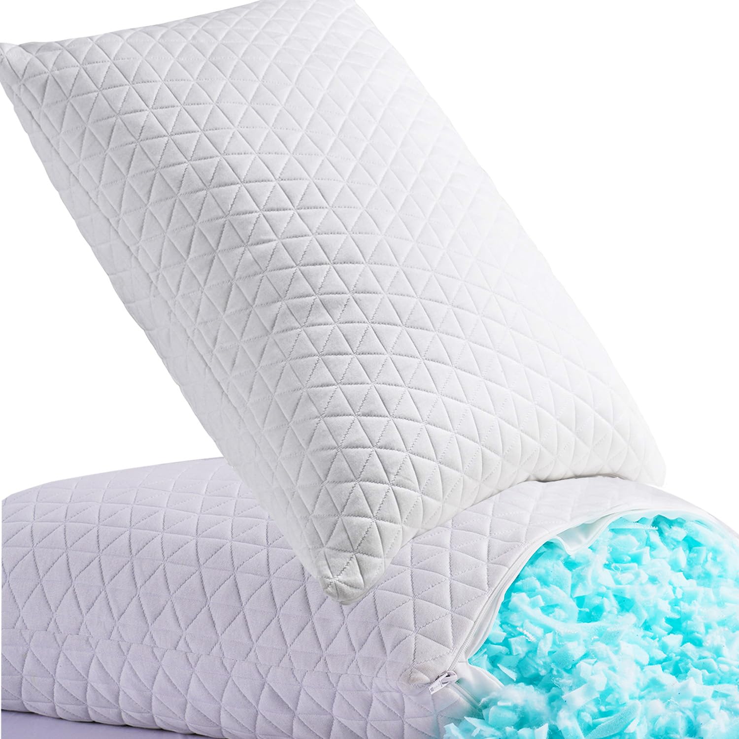 KEYOOHOME shredded memory foam pillow with cooling for all-night comfort.