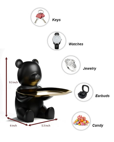 Keyper Bear gold-tray detail complements shelves and desks