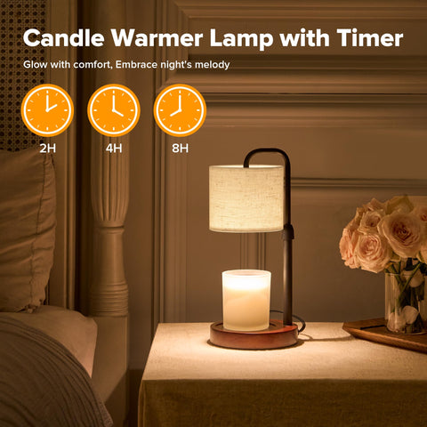 Keysays Candle Warmer Lamp offers 4 heat levels and 3 timers for precise scent control.