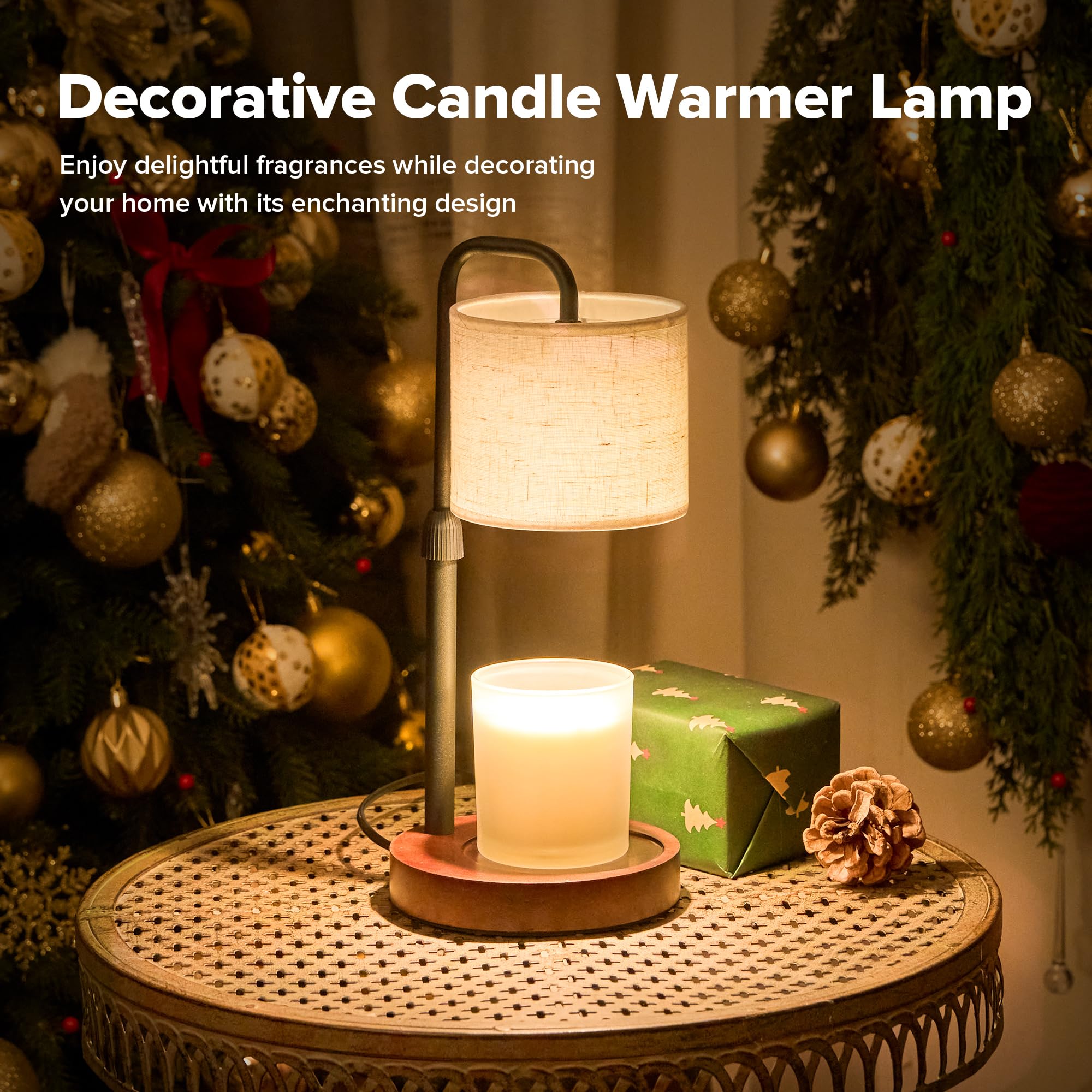 Keysays Candle Warmer Lamp height-adjustment feature fits jars of various sizes.